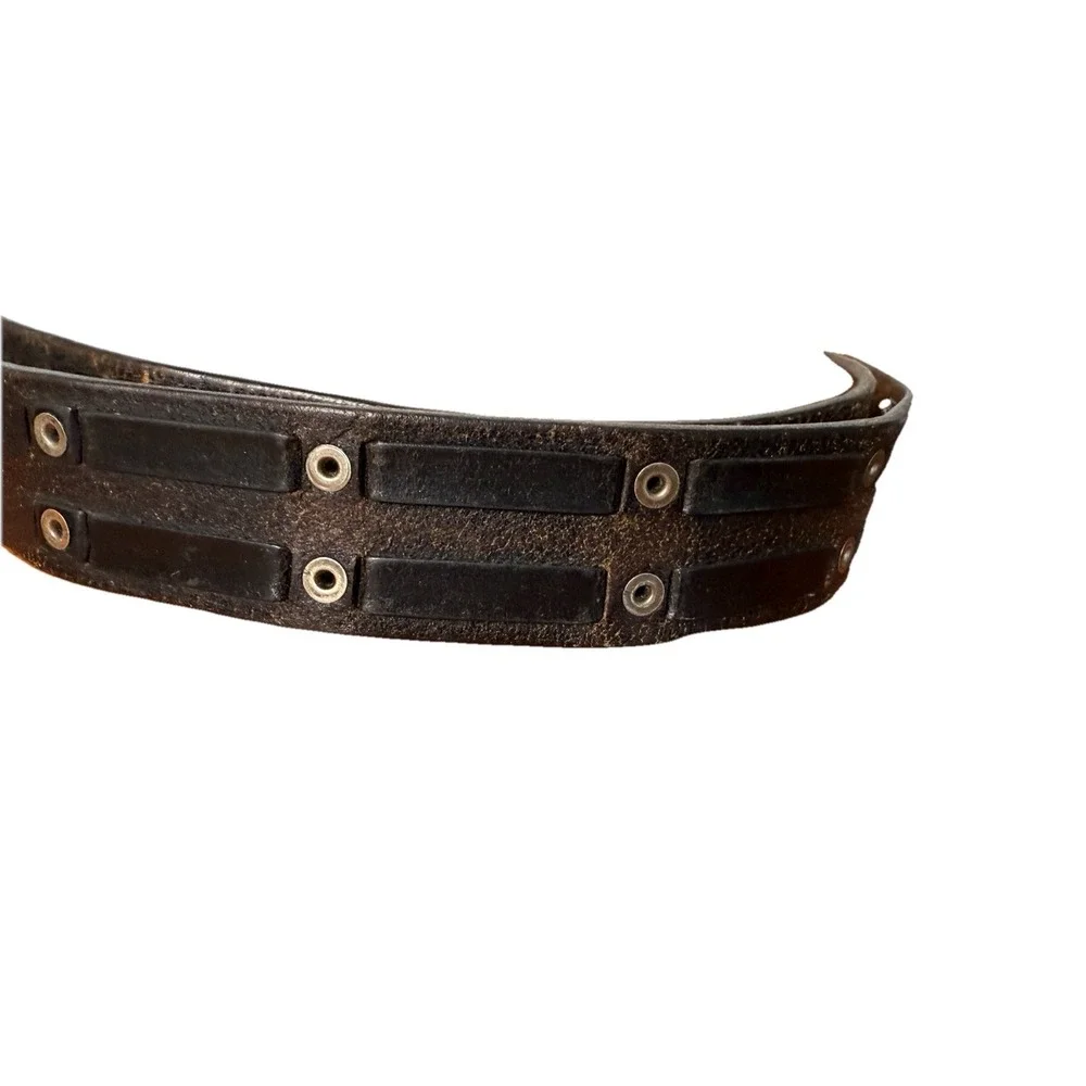Vintage Mens leather belt studded leather 44